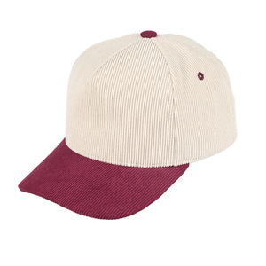 Casquette de baseball en velours côtelé personnalisée, bicolore, 6 panneaux, ajustée, avec logo brodé, unisexe, pour les sports décontractés - Product Image 5