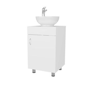 Mobile Bagno Integrato Bianco con Lavabo e Rubinetto - Product Image 5