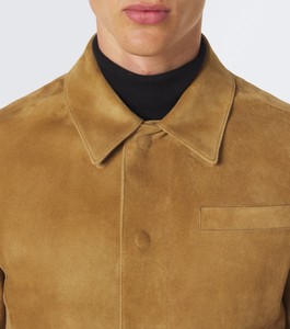 Chaqueta Camisera Unisex de Cuero con Parches, Cuello Vuelto, Cierre de Botones, Estilo Casual para Otoño, Ajuste Delgado, Transpirable, Estilo Urbano - Product Image 6