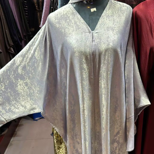 New 2026 Selling Kaftan Abaya Handmade Turkish Floor Length Long Sleeve V Neck Polyester Regular Fit Casual Evening Party <b>Flared</b> - Product Image 1