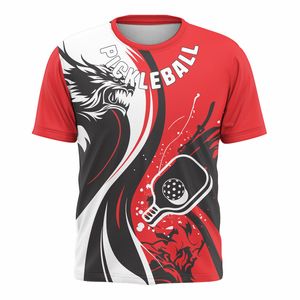 T-shirts de pickleball en molleton tricoté personnalisés, impression de logo sur mesure, haute qualité, 100% coton, manches courtes, fabricant OEM ODM rapide - Product Image 3