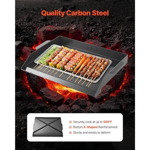 22x16 pollici piastra in acciaio al carbonio portatile famiglia pentole per campeggio feste nero teppl Grill a Gas barbecue Grill - Product Image 2