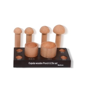 Kit de poinçons et matrices en bois pour bombage et façonnage de coupoles, taille moyenne, avec base en bois, pour la formage du métal et la fabrication de bijoux, Inde - Product Image 4