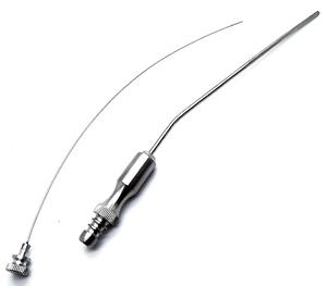 Tubes d'aspiration Frazier en acier inoxydable, instruments médicaux ORL et de neurochirurgie, canules ventilées Frazier angulaires, approuvées ISO - Product Image 1