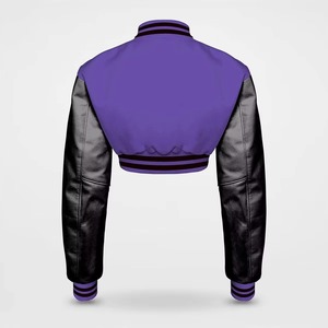 Veste en cuir universitaire personnalisée pour femmes, avec patch brodé en chenille, service d'échantillons OEM ODM disponible en usine - Product Image 5