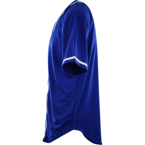 Camiseta de Béisbol Azul Sólido, Absorbente de Humedad, para Adultos, con Botones al Frente, Manga Corta, Deportiva para Todas las Temporadas - Product Image 3
