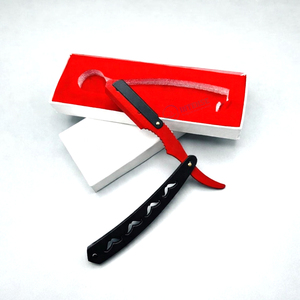 Couteau de barbier de haute qualité en acier inoxydable, rasoir à lame droite avec manche noir pour les professionnels de salon et le soin personnel - Product Image 2