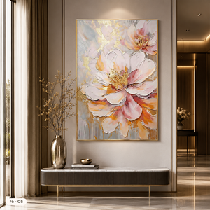 HALO Original – impression d'art sur toile florale moderne, peinture murale de fleurs peinte à la main, peinture encadrée, décoration de la maison F6-C5 - Product Image 2