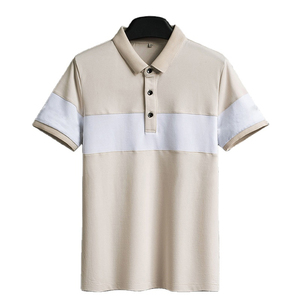 Polo de Manga Corta para Hombre, Color Azul Marino y Blanco, Bloques de Color, Transpirable, Algodón, Estilo Casual, Corte Regular, Tejido Piqué - Product Image 3