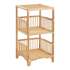 Estante de Almacenamiento de 3 Niveles de Mimbre Ecológico, Mesa Auxiliar para Decoración de Dormitorios en Hogares, Hoteles y Resorts - Product Image 2