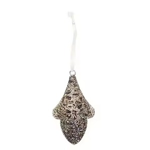 Ornement de Noël scintillant rose avec ruban, décoration de sapin de Noël étincelante pour la maison, les fêtes et la décoration festive - Product Image 2