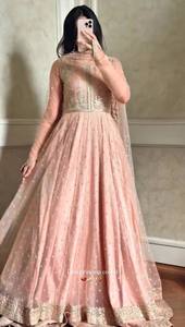 Pink Georgette Anarkali <b>Lehenga</b> Set Thread Sequence Embroidered Dupatta Traditional Wedding Party <b>Women</b> - Product Image 4