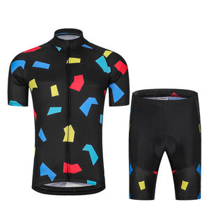 Ensemble de maillot pour hommes, noir, rouge, blanc, manches courtes, respirant, en polyester, vêtements de vélo, vêtements de sport pour adultes - Product Image 2