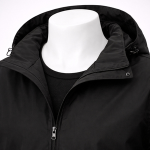 <b>Black</b> Solid Long Lightweight Waterproof Hooded <b>Jacket</b> Windproof <b>Rain</b> Coat Elastic Cuffs Outdoor Hiking Golf Travel Unisex - Product Image 4