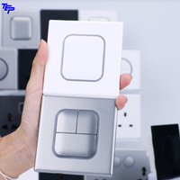 TEP L87 Grand panneau de boutons poussoirs lumineux 4 gangs 1 voie unipolaire/bipolaire en matériau PC ignifuge style moderne pour salon