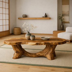 Handcrafted Modern Natural Antique Wood <b>Coffee</b> <b>Table</b> Solid Design Durable Eco-Friendly for <b>Small</b> Apartment Living Room - Product Image 4