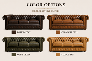 Sofá Chesterfield Tradicional de Cuero Marrón de 3 Plazas con Respaldo Acolchado y Brazos Enrollados, Sofá Clásico para Sala de Estar, Oficina, Vestíbulo de Hotel - Product Image 5