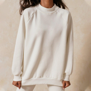 OEM/ODM Women's Mockneck Pullover Fleece 100% Cotton Lightweight Quick-Dry Windproof Breathable Heat-Transfer Custom Logo - Product Image 1