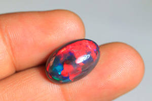 Increíble cabujón de ópalo negro etíope, piedra lisa para forma ovalada, piedra preciosa de ópalo negro, joyería de ópalo negro - Product Image 2