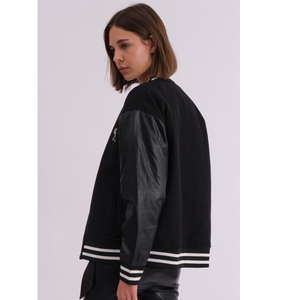 Veste varsity en toile tendance pour homme, look sportif classique, coupe confortable pour un usage décontracté et un style urbain, imperméable et respirante - Product Image 6
