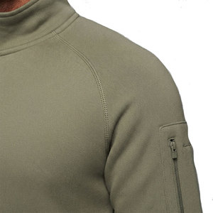 Sweat-shirt en molleton pour homme à fermeture éclair partielle, tricot épais, col montant, poignets côtelés, décontracté, pour l'extérieur - Product Image 4