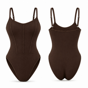 Maillot de bain une pièce pour femme avec soutien-gorge intégré, coupe haute, séchage rapide, respirant, tissu extensible écologique, approvisionnement direct usine - Product Image 1