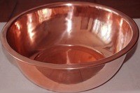 Robuste 100% Massivkupfer Vintage Rührschüssel 7 Zoll Handgefertigtes Kupfergeschirr für Küche, Backen, Salat & Eierschlagen