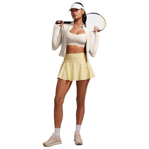 Chaqueta de yoga de nailon con cremallera completa para mujer, ajuste ceñido, manga larga, transpirable, cuello alto, tops para gimnasio, fitness y running, logo frontal - Product Image 3