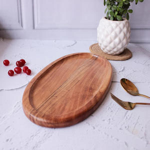 Plateau décoratif et plateau en bois d'acacia durable de qualité supérieure robuste pour la cuisine et la salle à manger servant des collations bonbons Desserts et aliments - Product Image 2