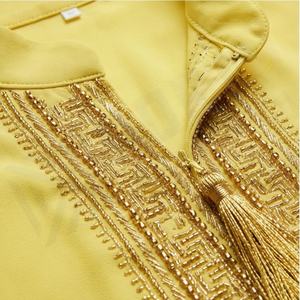 Nouvelle Abaya Femme Musulmane de Dubaï, Modeste, Style Turc, à Manches Chauve-Souris, en Satin Scintillant, avec Ornements en Pierre Personnalisés - Product Image 4