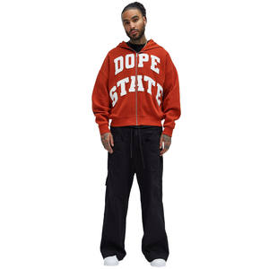 Nouveau modèle 2026 – Sweat à capuche zippé 100 % coton molletonné pour homme, coupe oversize ample, respirant, écologique, idéal pour l'hiver, avec poche - Product Image 2