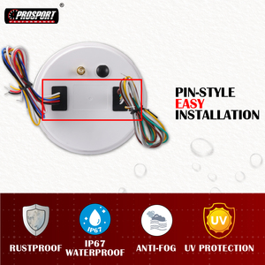 Compteur de vitesse électrique 3-en-1 110 mm (4-3/8 po) 7 couleurs 200 km/h avec tachymètre, jauge de carburant et odomètre, cadran noir, 12/24 V, IP67, pour applications automobiles et marines - Product Image 5