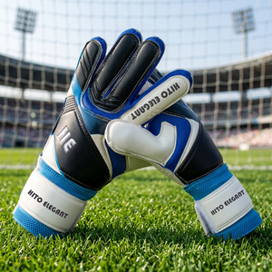 Gants de gardien de but en latex allemand respirant avec protection des doigts, antidérapants et ajustés pour le football - Product Image 5