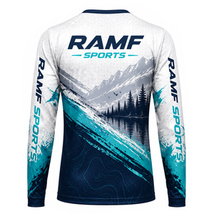 ออกแบบเสื้อตกปลาของคุณเองสำหรับผู้ชาย UPF 50+ ป้องกันรังสียูวี เสื้อตกปลาแบบเปล่าสำหรับงานซับลิเมชั่น ปรับแต่งได้ - Product Image 2