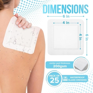 Benda sterile in garza bordata per la cura di ferite di grandi dimensioni con bordo adesivo morbido - Product Image 2