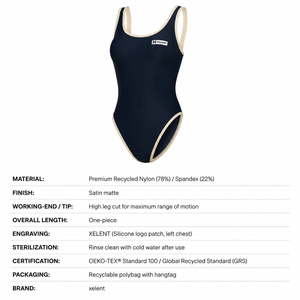 OEM Women's One Piece Swimsuit Scoop Neck High Cut <b>Slim</b> Fit Sleeveless Contrast Binding Custom Logo Swimwear Sialkot - Product Image 6