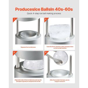 Kit de Ahumador de Cócteles de Aluminio Aeronáutico de 2.1 Pulgadas, Prensa para Hacer Esferas de Hielo de 53 mm con Pinzas y Bandeja Recolectora - Product Image 3