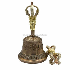 Juego de Campanas Dorje Tibetanas Bicolor Plateadas – Par de Ghanta Vajra de Lujo Electrochapado para Exhibición de Regalos de Alta Gama - Product Image 6