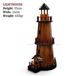 Modèle de phare en bois de qualité supérieure, taille moyenne, en bois massif, à l'échelle, pour souvenir ou décoration, provenant d'une usine au Vietnam. - Product Image 2