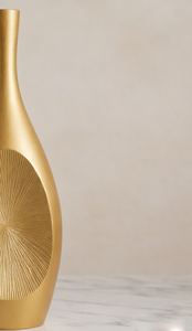 Florero de Metal Dorado con Diseño de Rayos de Sol, Elegante Florero Ovalado Hecho a Mano, Decoración Moderna para el Hogar, Centro de Mesa, Unidad Individual - Product Image 5
