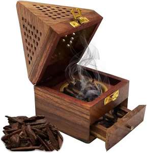 Brûleur à Bakhoor en bois élégant, très demandé, fait main, durable, biologique, 100% naturel, parfum d'ambiance traditionnel pour la maison - Product Image 4