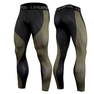 Leggings de Compresión Elásticos para Hombre, Color Gris, Cintura Media, Largos, Sin Costuras, Transpirables, Elásticos en Cuatro Direcciones, Antibacterianos, para Yoga - Product Image 2