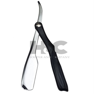 Oferta Especial: Navajas de Barbero con Logotipo Personalizado, Navaja Recta Plegable para Hombre, para Recortar la Barba, Mango Negro - Product Image 6