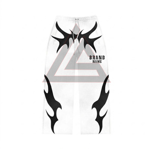 Ensemble de survêtement unisexe respirant à capuche imprimé par transfert thermique, effet délavé, coupe évasée, avec cagoule intégrée - Product Image 6