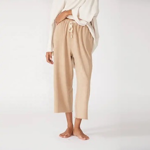 <b>Elastic</b>-Waists Drawstring Wide-Leg Pants Women's Spring Breathable New-Draping Casual Loosed-Style Pants Trousers With <b>Laces</b> - Product Image 2