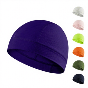 Bonnet unisexe pour adulte, couleur unie, respirant, imperméable, évacuant l'humidité, style décontracté, extensible, tricot plat, spandex/coton - Product Image 3