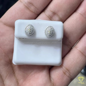 Everyday Glam Fine Stud Boucles d'oreilles unisexe étincelant ton argent Micro Pave Dainty Sparkle Elegant Minimalist Design Studs - Product Image 3