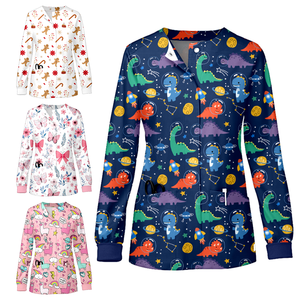 Blouses d'infirmière médicales pour femmes personnalisables, imperméables, extensibles en spandex, uniformes pour médecins, blouses imprimées pour femmes - Product Image 5