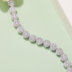 Real Moissanite Bracelet 925 Silver Cluster Pave Set Sparkling Wrist Chain Party Wedding Jewelry <b>Gift</b> Women - Product Image 3