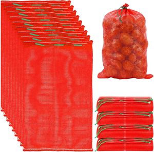 Sacs à oignons en filet réutilisables avec cordon de serrage, sacs de rangement respirants pour légumes frais, réutilisables avec cordon de serrage - Product Image 1